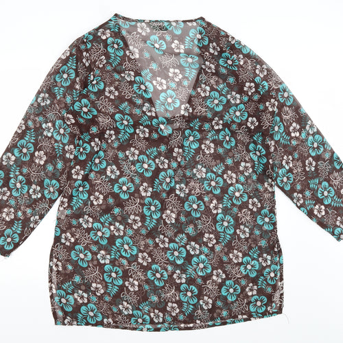 Preworn Womens Brown Floral  Kaftan  Size 14