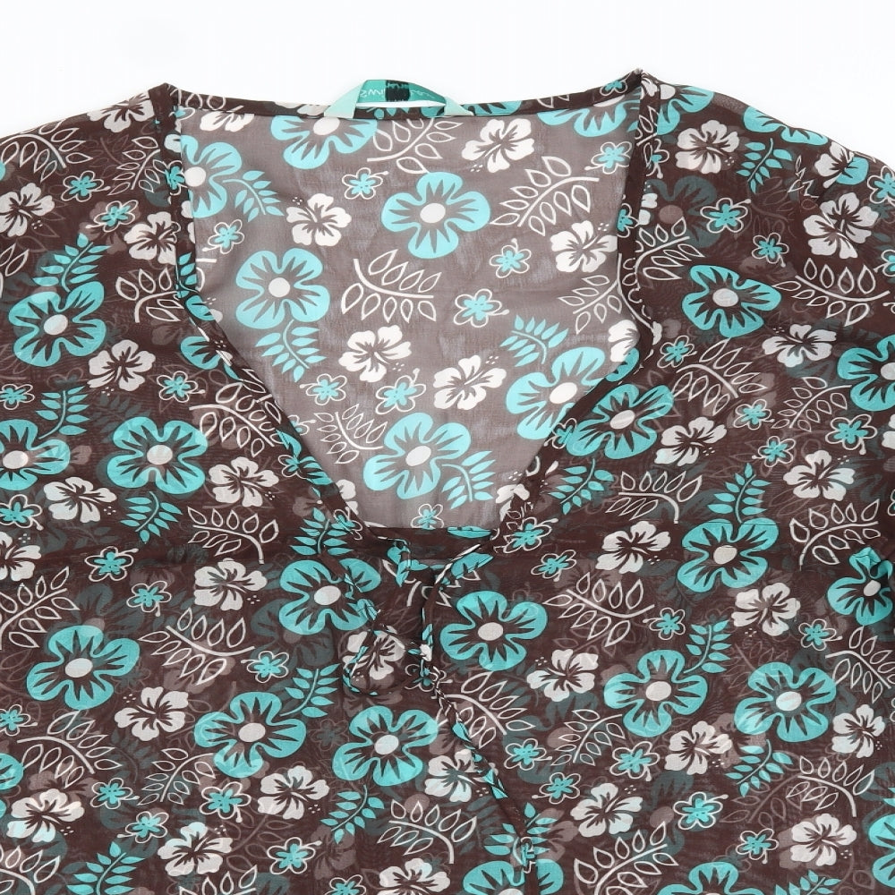 Preworn Womens Brown Floral  Kaftan  Size 14