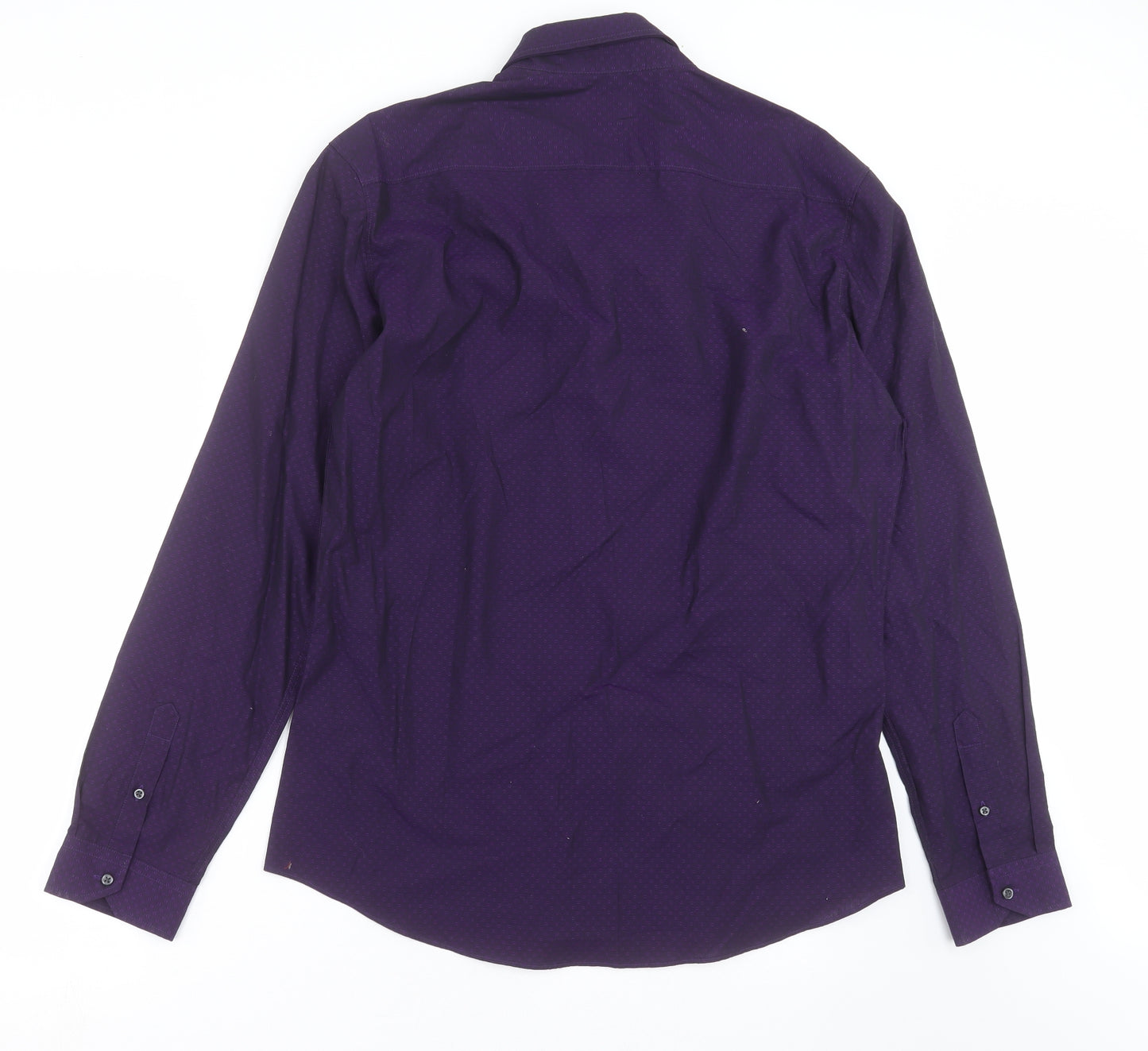 NEXT Mens Purple Geometric   Dress Shirt Size L