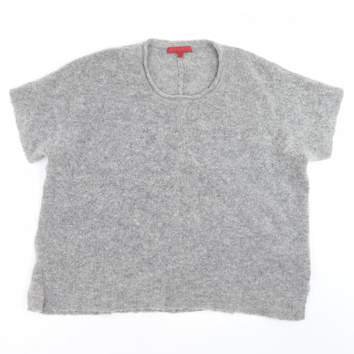 VETONO Womens Grey  Knit Pullover Jumper Size M