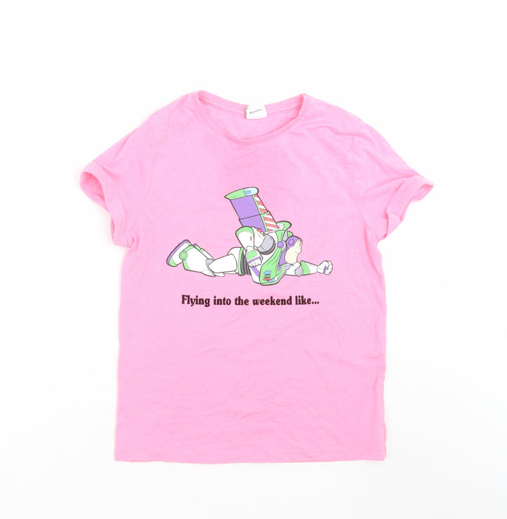 TESCO Girls Pink   Basic T-Shirt Size 10-11 Years  - Buzz lightyear