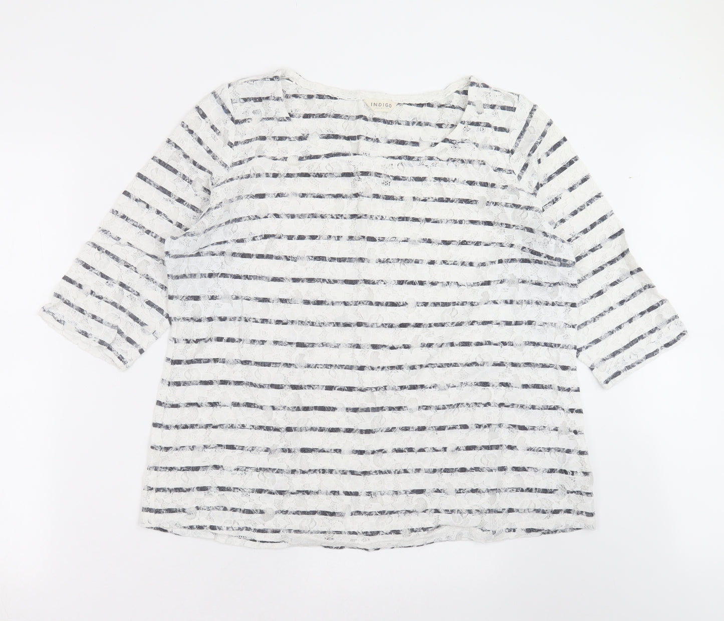 Marks and Spencer Womens White Striped  Basic Blouse Size 18