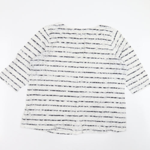 Marks and Spencer Womens White Striped  Basic Blouse Size 18