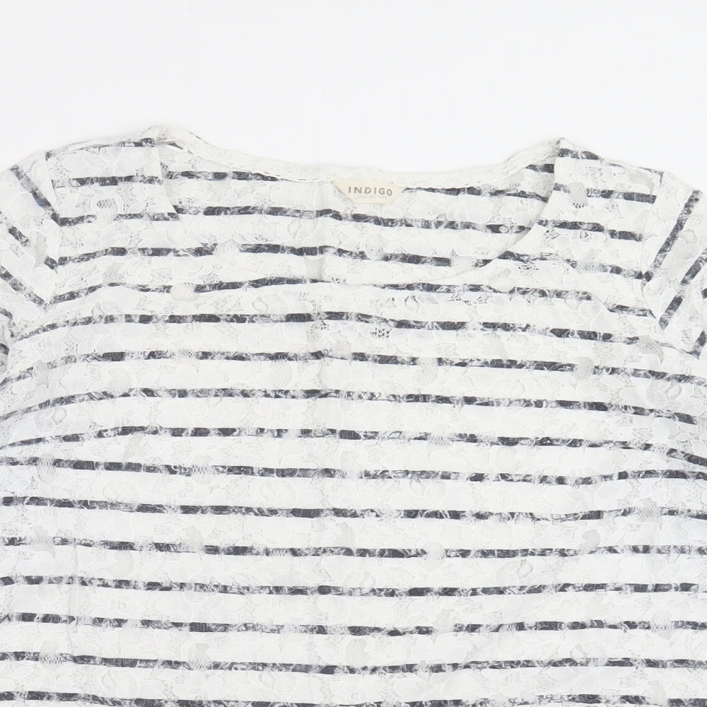 Marks and Spencer Womens White Striped  Basic Blouse Size 18