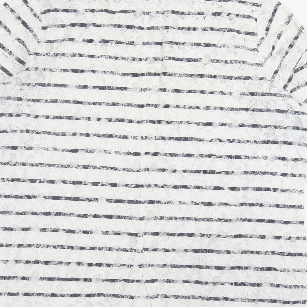 Marks and Spencer Womens White Striped  Basic Blouse Size 18
