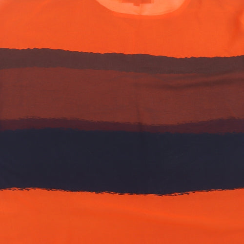 DJT Womens Orange Striped  Basic Blouse Size M