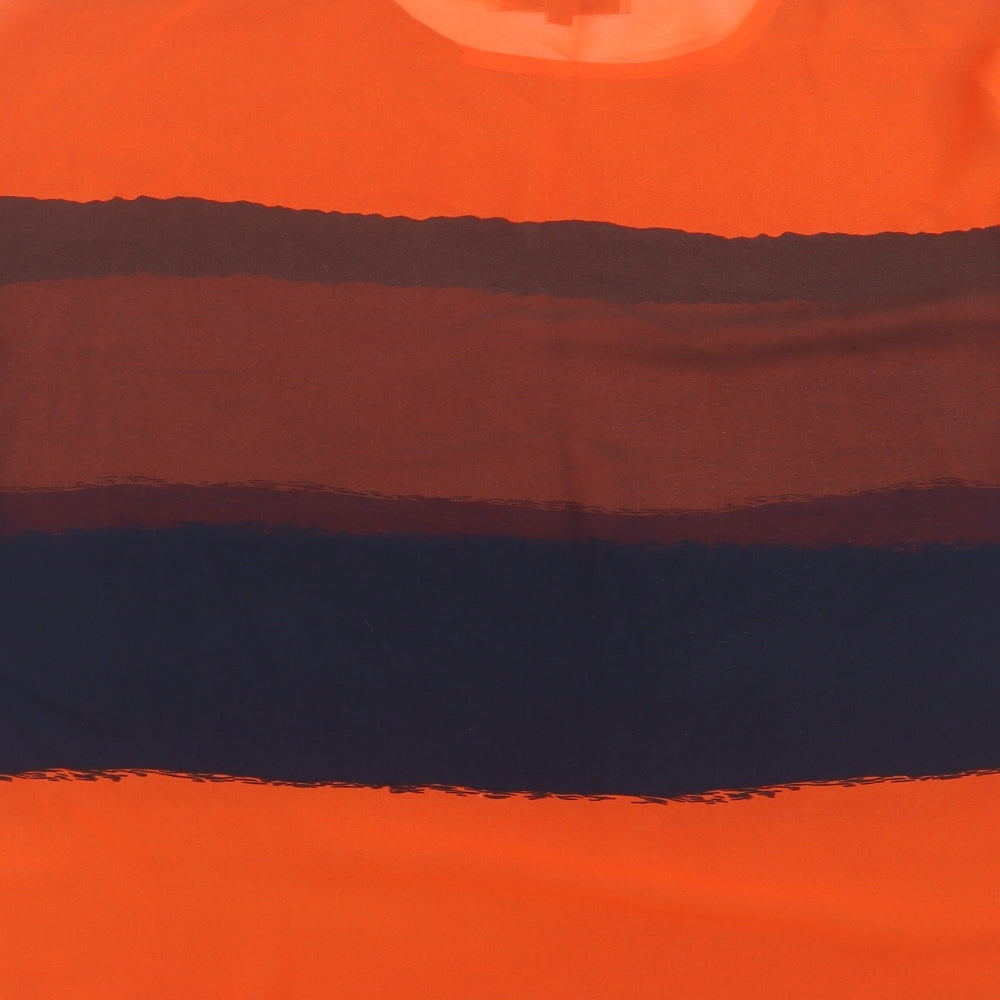 DJT Womens Orange Striped  Basic Blouse Size M