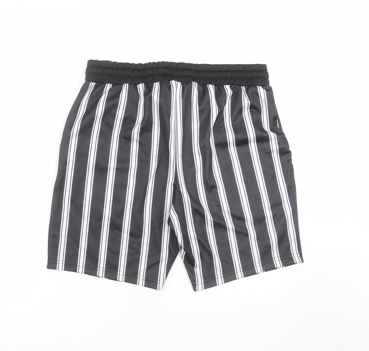 BOOHOO MAN Mens Black Striped  Bermuda Shorts Size XL