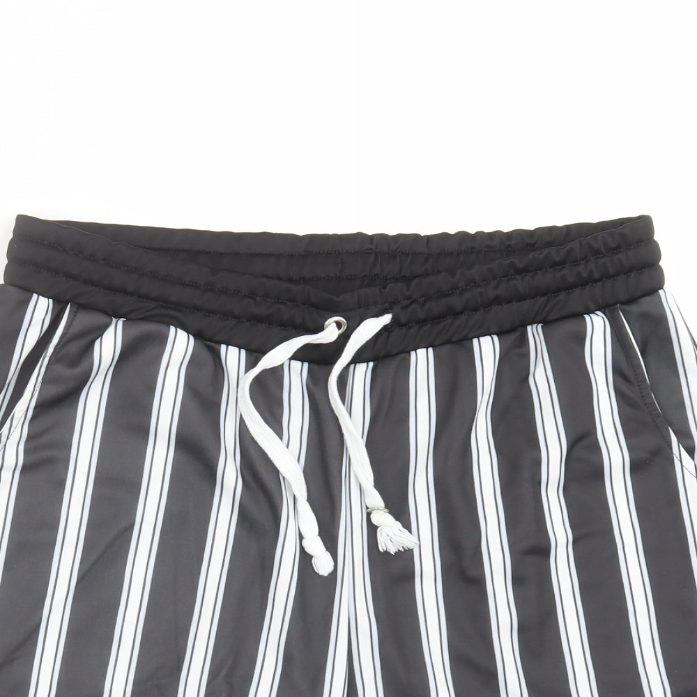 BOOHOO MAN Mens Black Striped  Bermuda Shorts Size XL