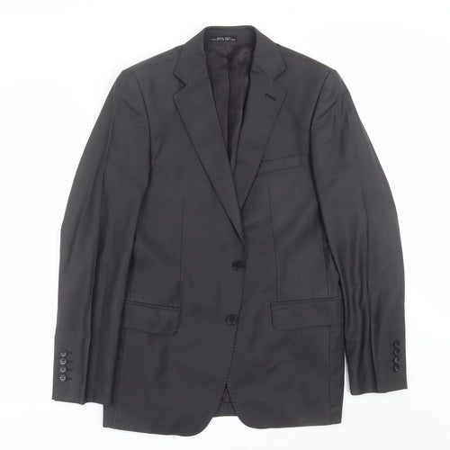 ZARA Man Mens Grey Herringbone  Jacket Suit Jacket Size 38