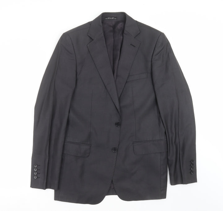 ZARA Man Mens Grey Herringbone  Jacket Suit Jacket Size 38