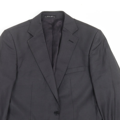 ZARA Man Mens Grey Herringbone  Jacket Suit Jacket Size 38