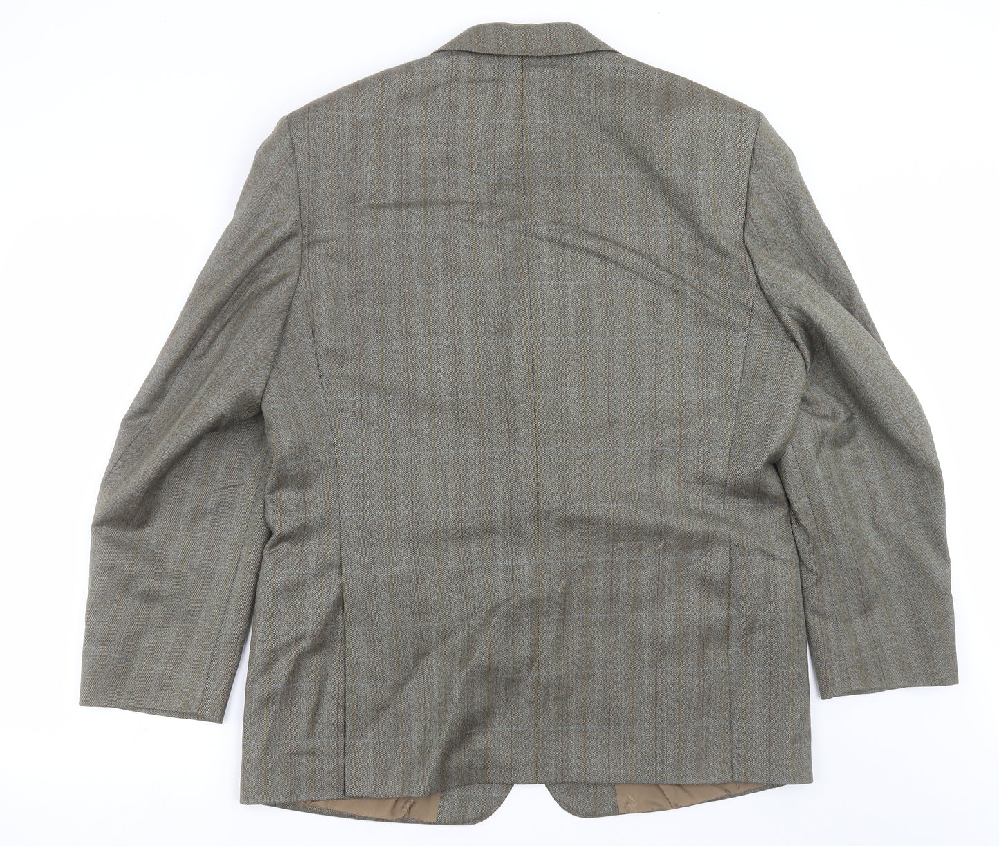 DAKS Mens Green Herringbone  Jacket Suit Jacket Size 44