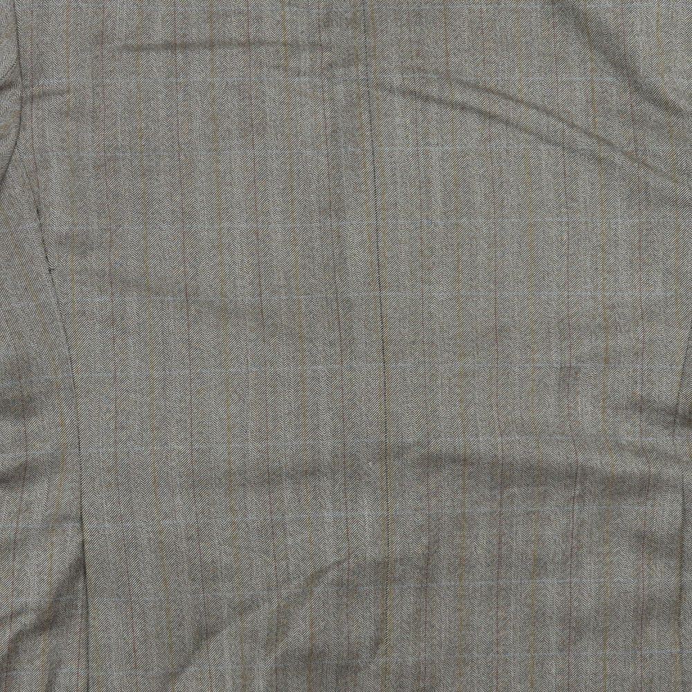 DAKS Mens Green Herringbone  Jacket Suit Jacket Size 44