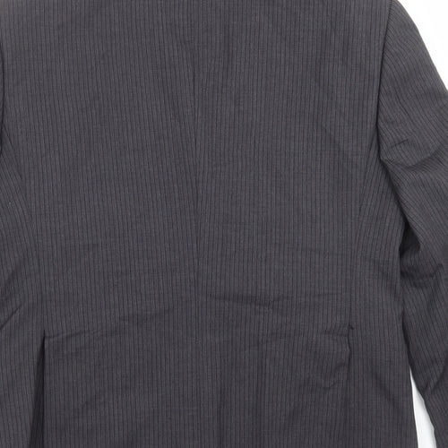New & Lingwood Mens Grey Striped  Jacket Suit Jacket Size 38
