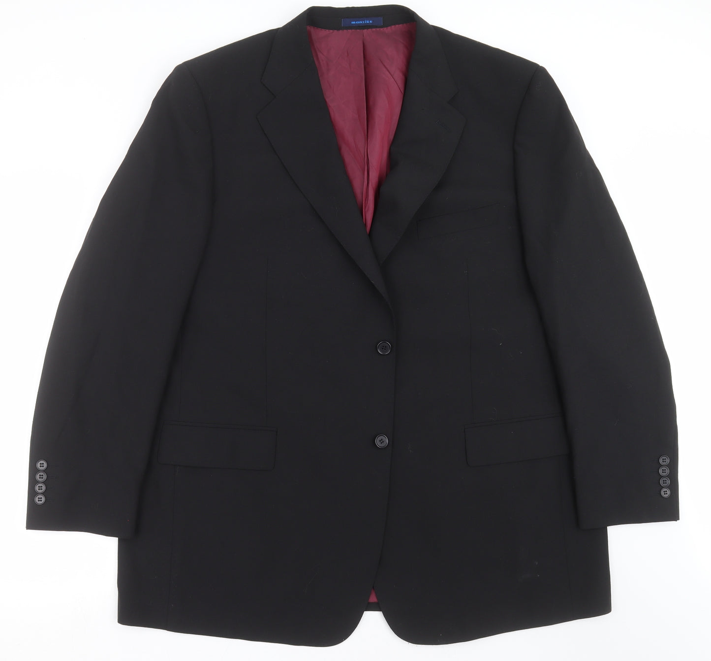 MANSIZE Mens Black   Jacket Suit Jacket Size 50