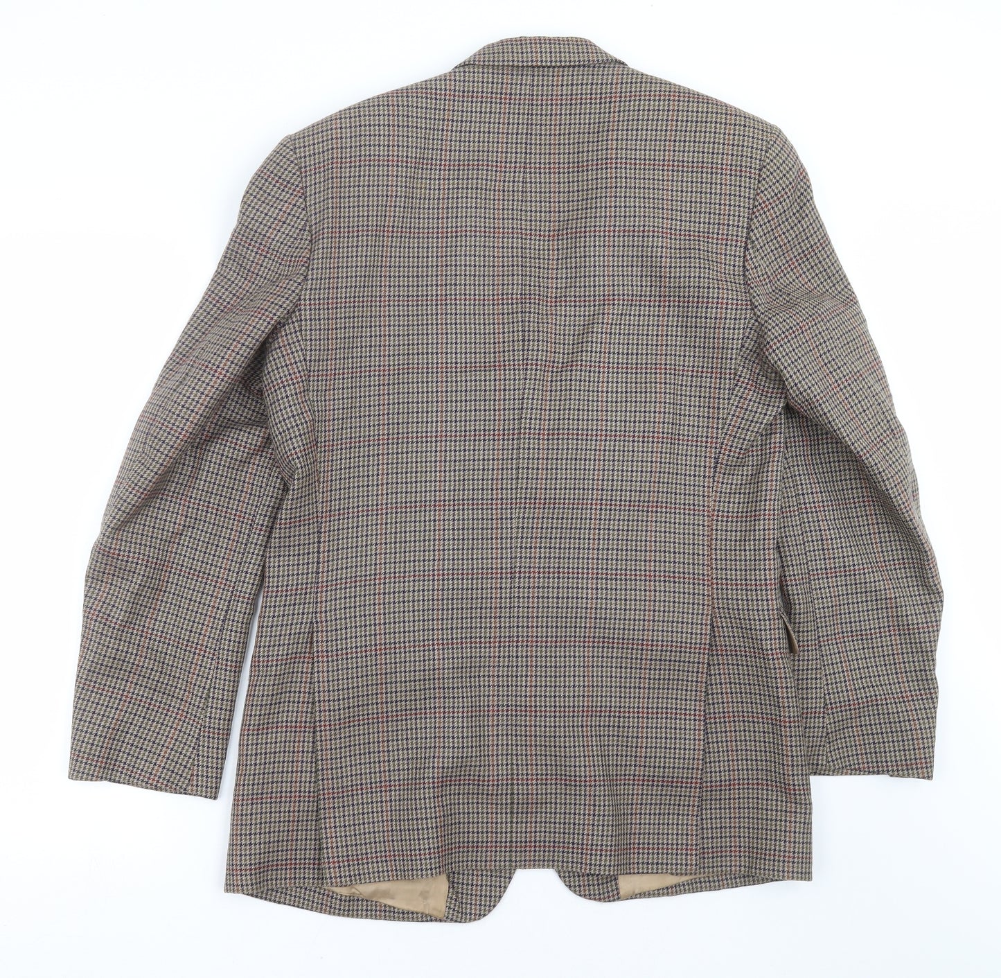 Classics Mens Beige Houndstooth  Jacket Suit Jacket Size 38