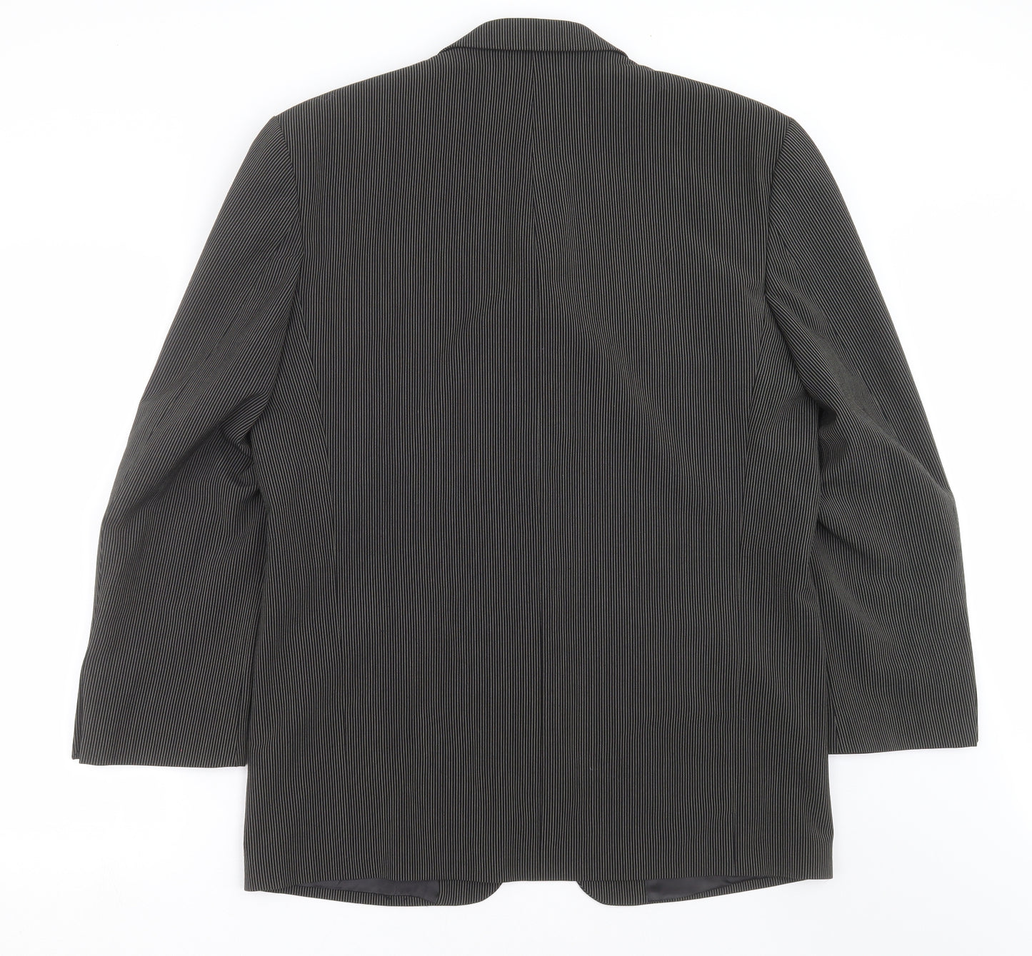 R.I Clothing Company Mens Black Striped  Jacket Suit Jacket Size 40