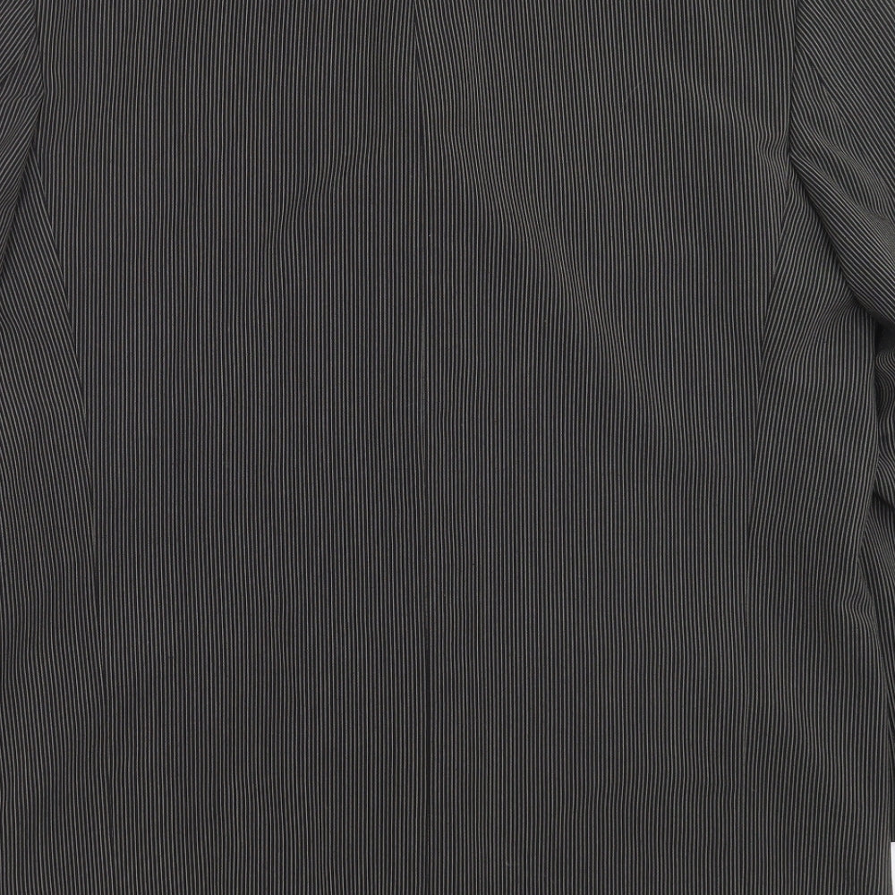R.I Clothing Company Mens Black Striped  Jacket Suit Jacket Size 40