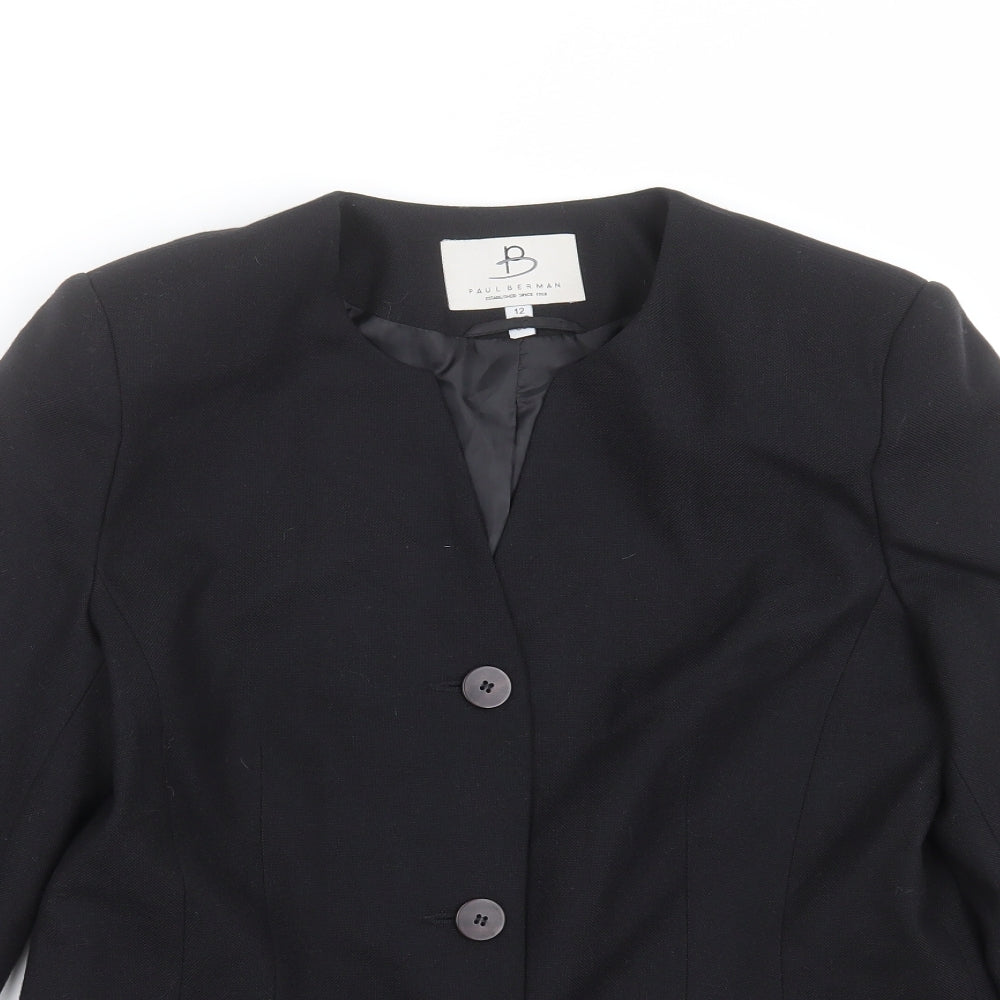 Paul Berman Womens Black   Jacket Suit Jacket Size 12