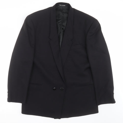 profilo Mens Black Geometric  Jacket Suit Jacket Size 40