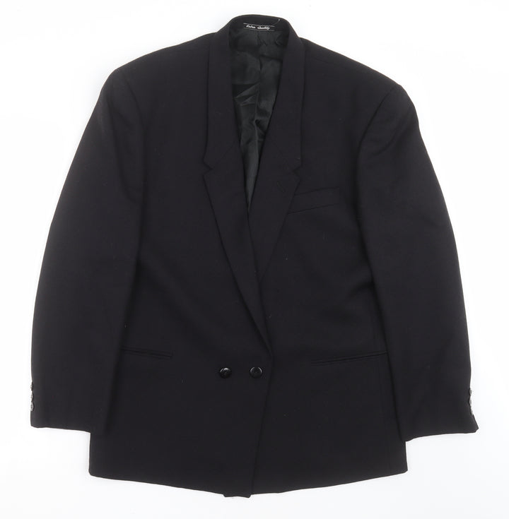 profilo Mens Black Geometric Jacket Suit Jacket Size 40