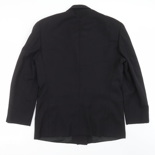 profilo Mens Black Geometric  Jacket Suit Jacket Size 40