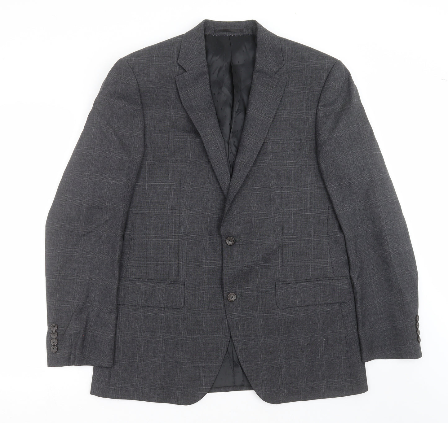 Blazer Mens Grey Check  Jacket Suit Jacket Size 40