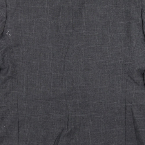 Blazer Mens Grey Check  Jacket Suit Jacket Size 40