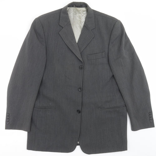 BHS Mens Grey Striped  Jacket Suit Jacket Size 42