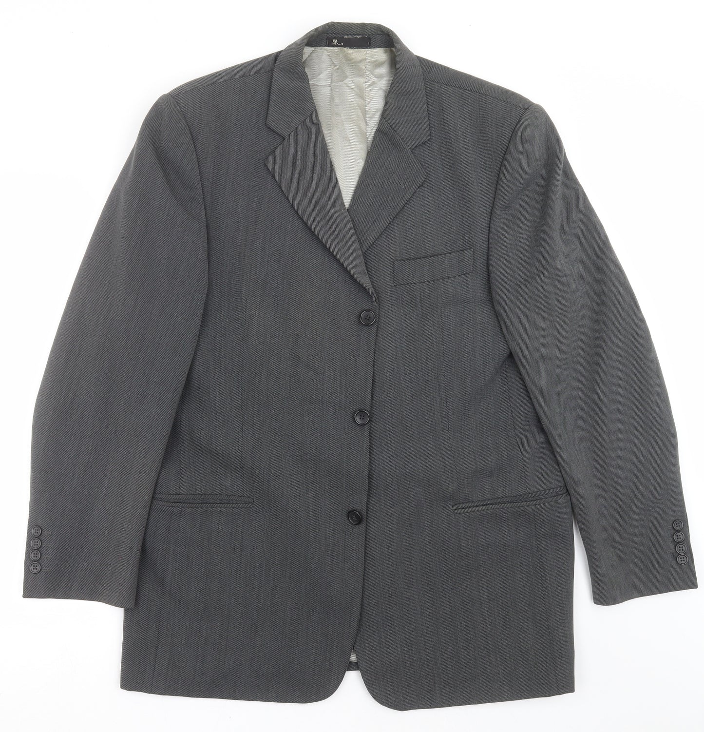 BHS Mens Grey Striped  Jacket Suit Jacket Size 42