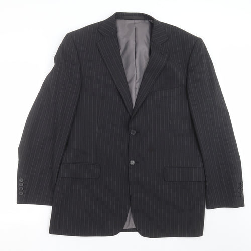 Marks and Spencer Mens Grey Striped  Jacket Suit Jacket Size 42