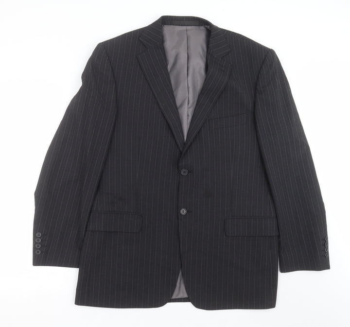 Marks and Spencer Mens Grey Striped  Jacket Suit Jacket Size 42
