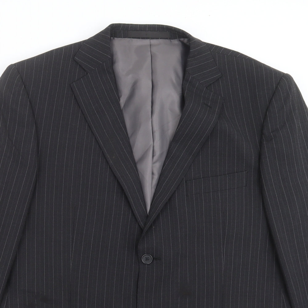 Marks and Spencer Mens Grey Striped  Jacket Suit Jacket Size 42