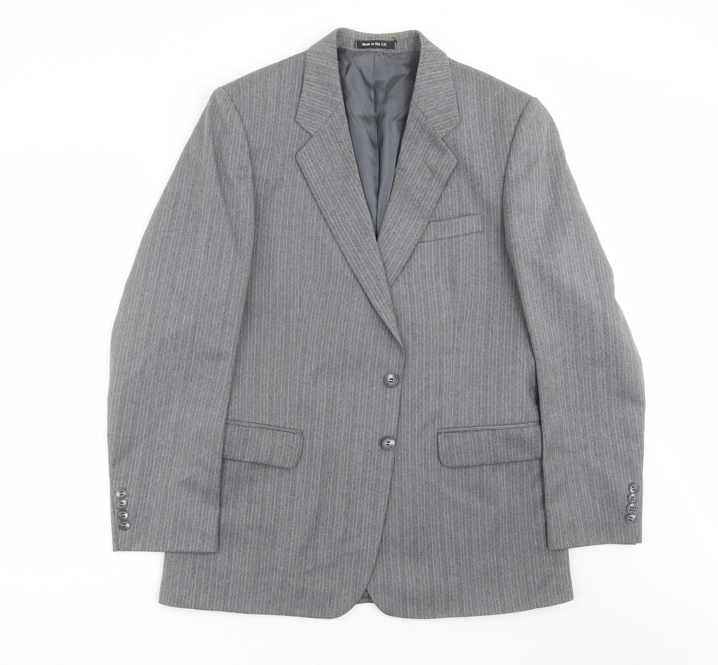Marks and Spencer Mens Grey Striped  Jacket Suit Jacket Size 40
