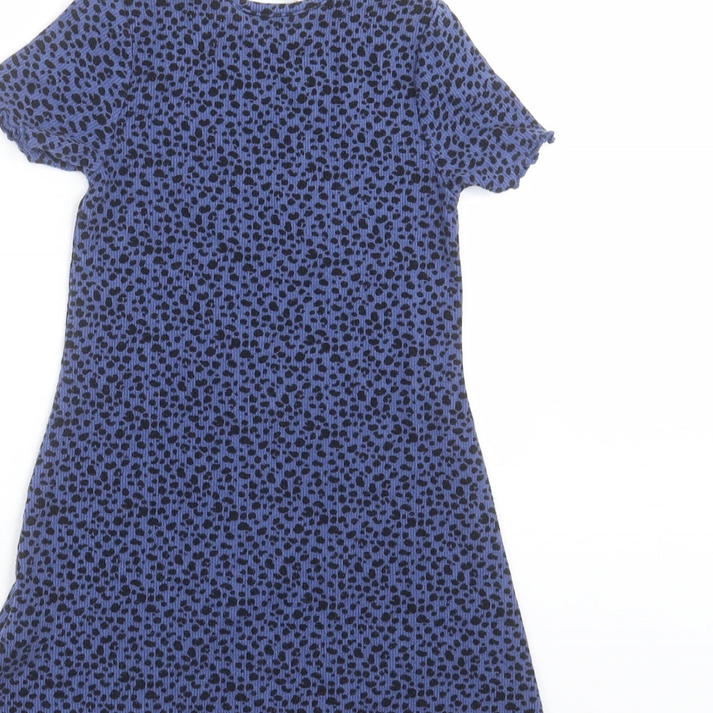 Marks and Spencer Girls Blue Animal Print  T-Shirt Dress  Size 4-5 Years