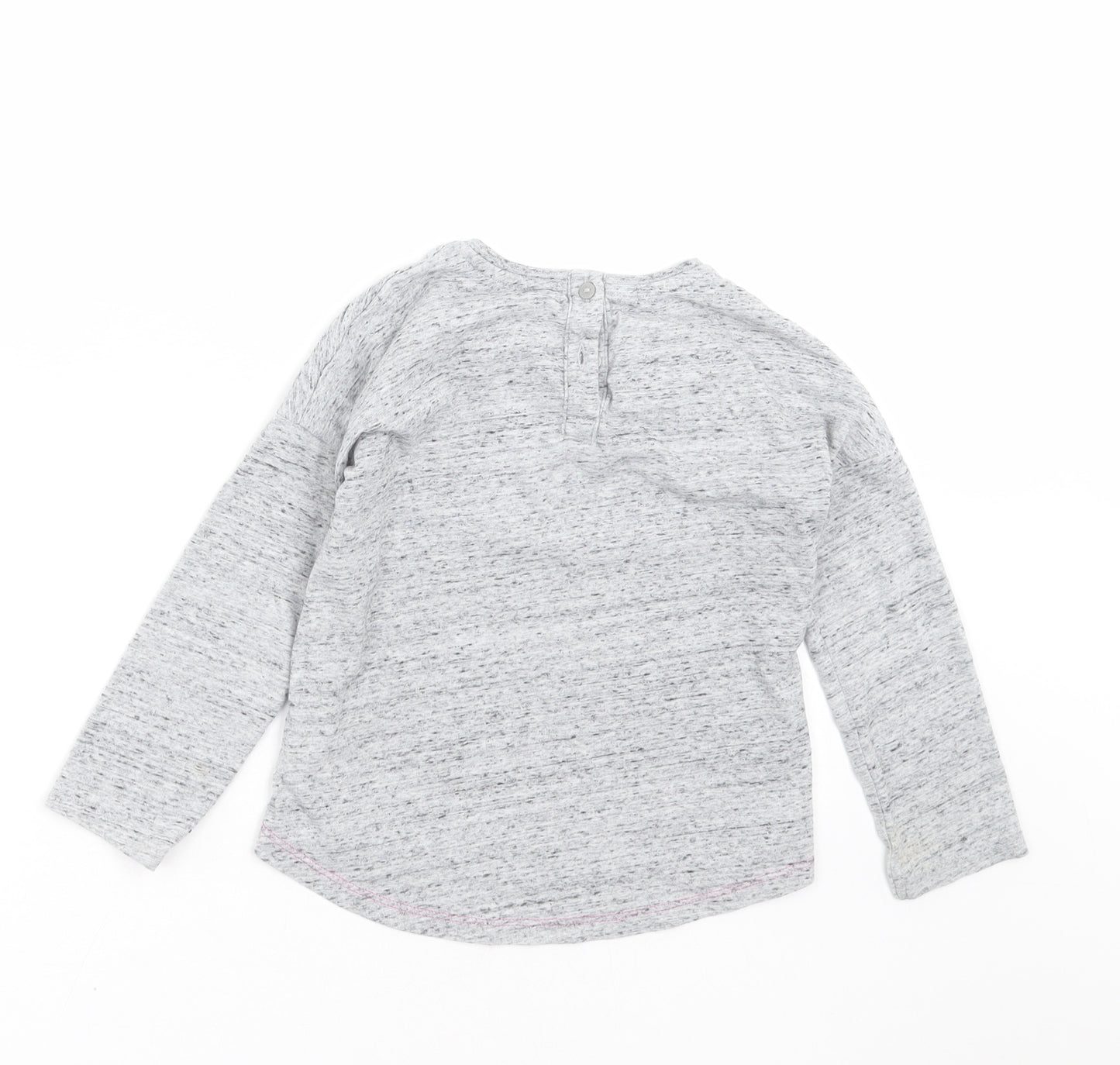 NEXT Girls Grey   Basic T-Shirt Size 4-5 Years  - faces
