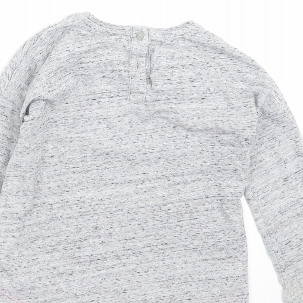 NEXT Girls Grey   Basic T-Shirt Size 4-5 Years  - faces