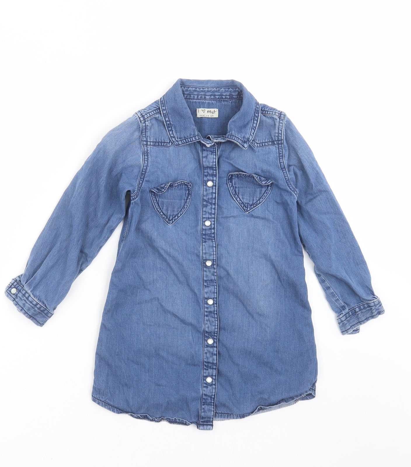 NEXT Girls Blue  Denim Shirt Dress  Size 4-5 Years