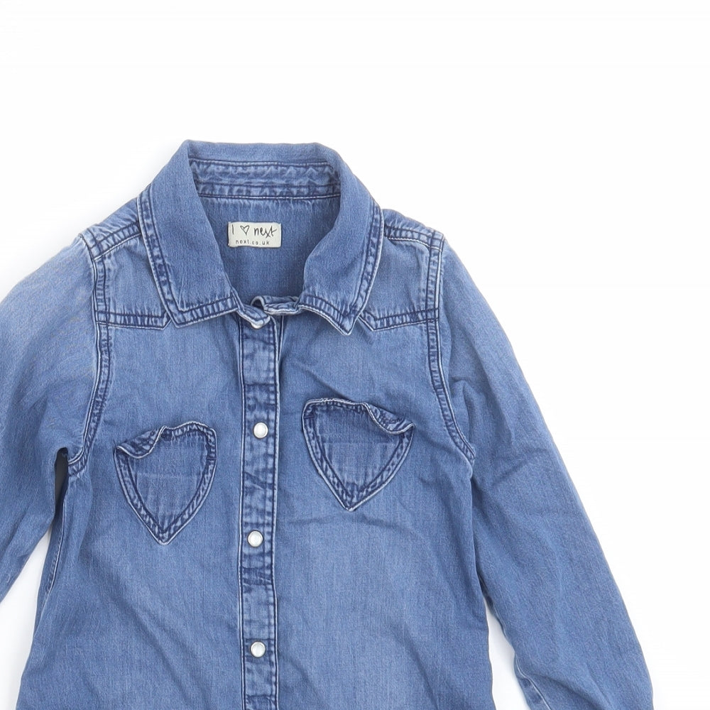NEXT Girls Blue  Denim Shirt Dress  Size 4-5 Years