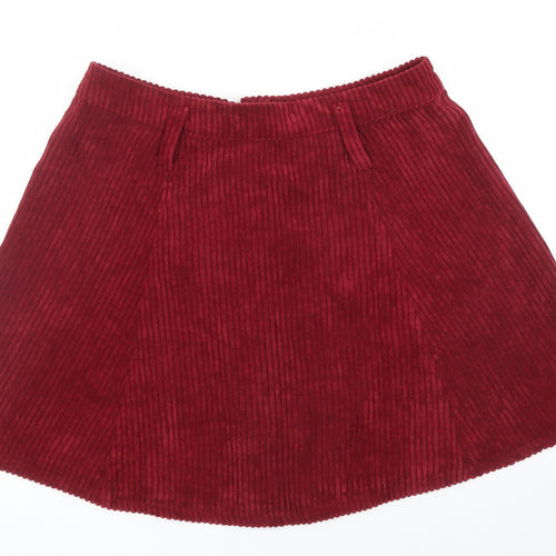 Bershka Womens Purple  Corduroy A-Line Skirt Size L