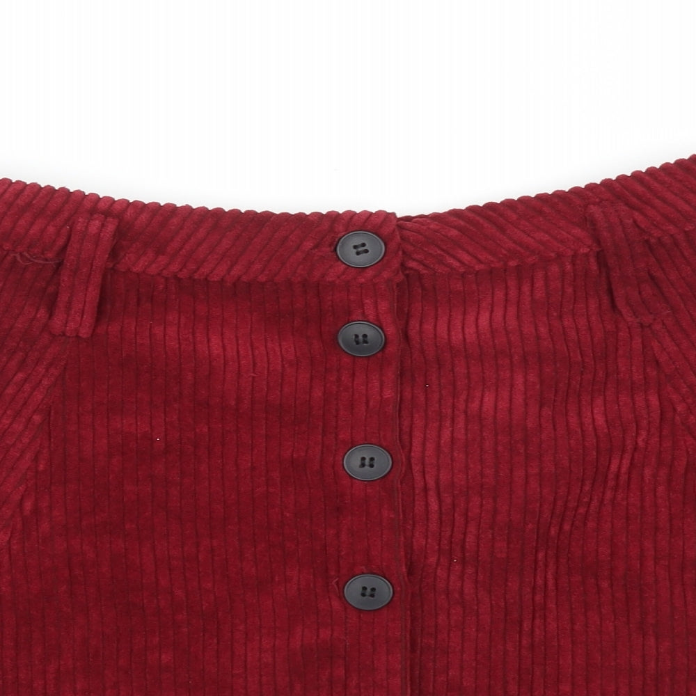 Bershka Womens Purple  Corduroy A-Line Skirt Size L