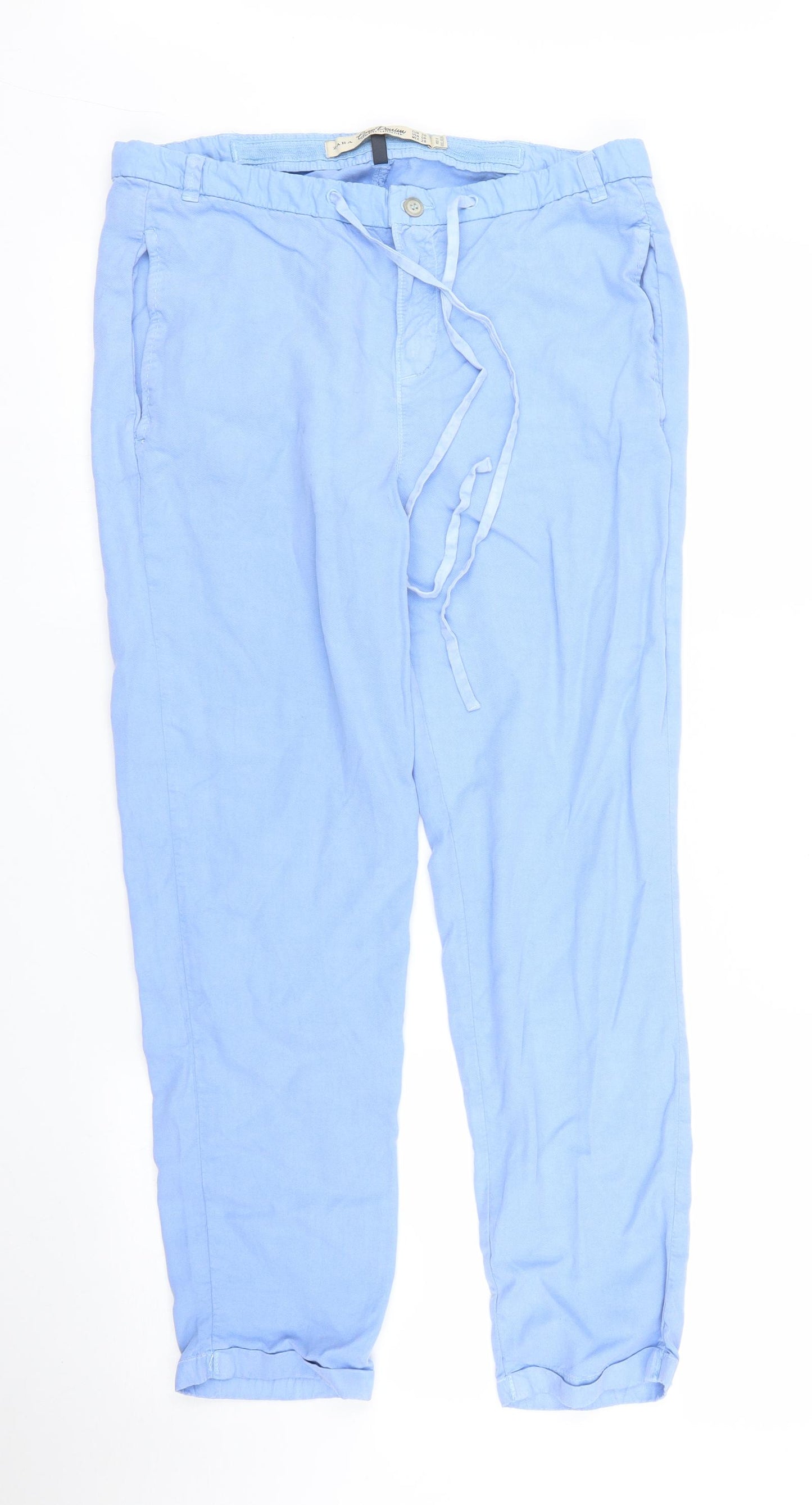 Zara Womens Blue   Capri Trousers Size 10 L26 in