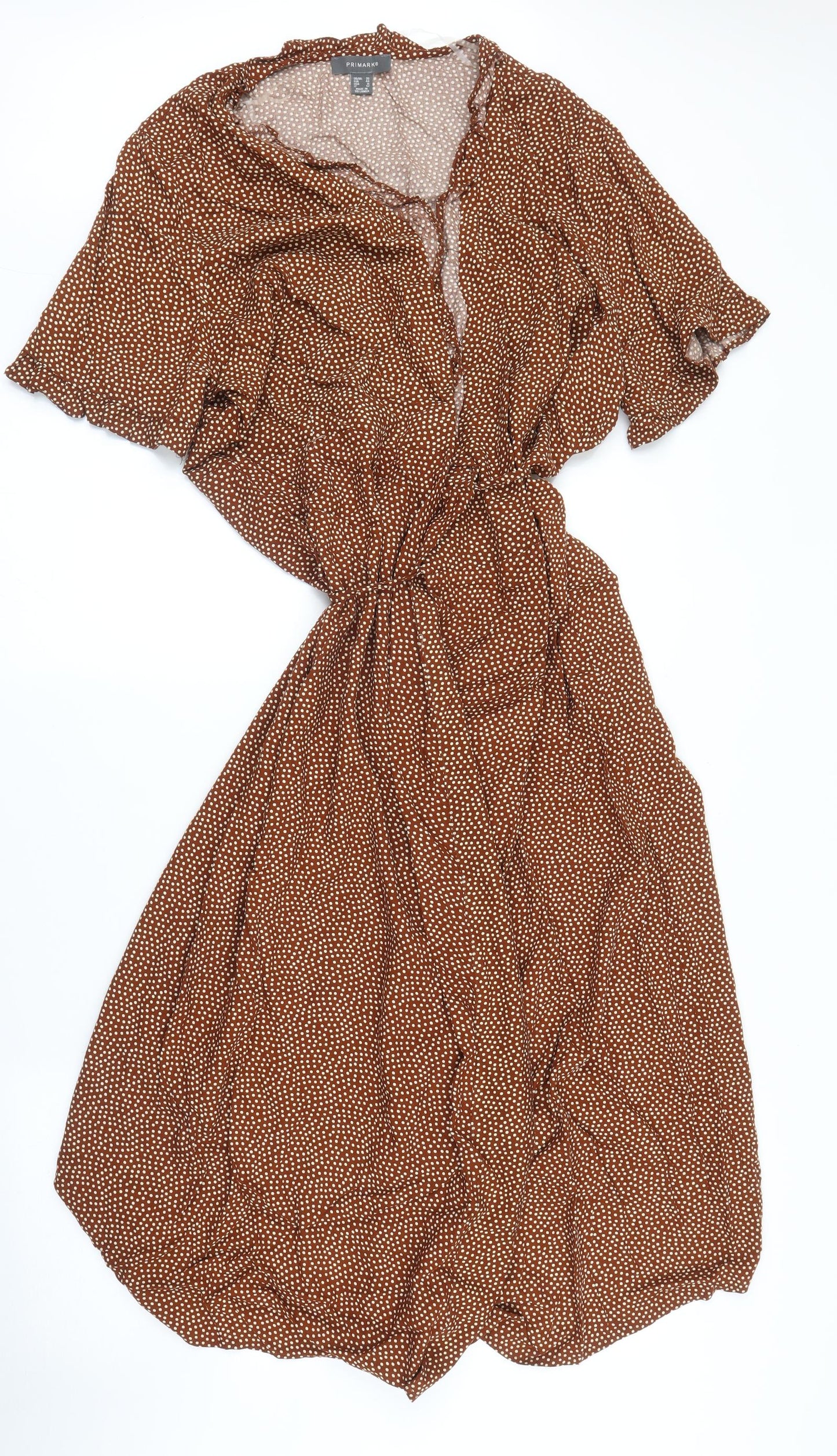 Primark Womens Brown Polka Dot  Wrap Dress  Size 20