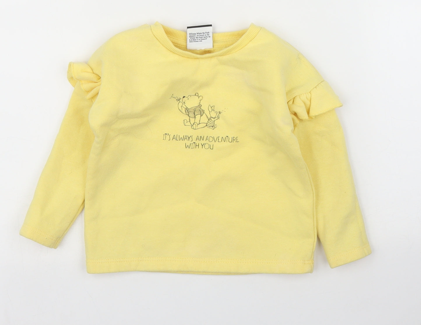 George Girls Yellow   Pullover Jumper Size 12-18 Months  - Winnie the Pooh