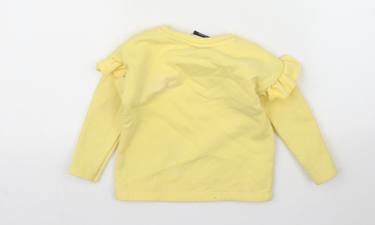 George Girls Yellow   Pullover Jumper Size 12-18 Months  - Winnie the Pooh