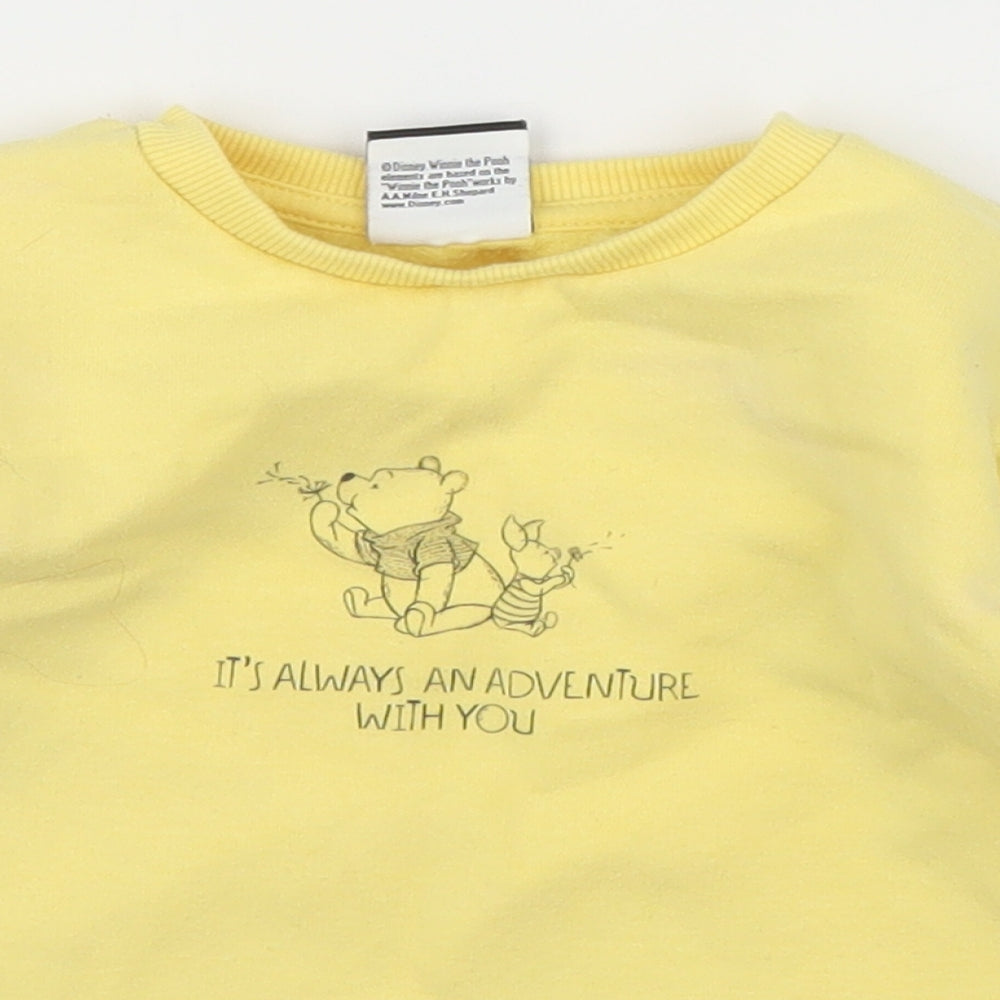 George Girls Yellow   Pullover Jumper Size 12-18 Months  - Winnie the Pooh