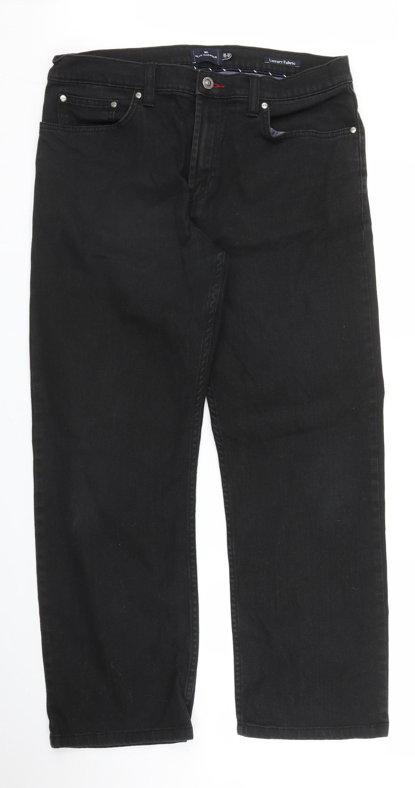 M&S Mens Black  Denim Sweatpants Trousers Size 34 in L29 in