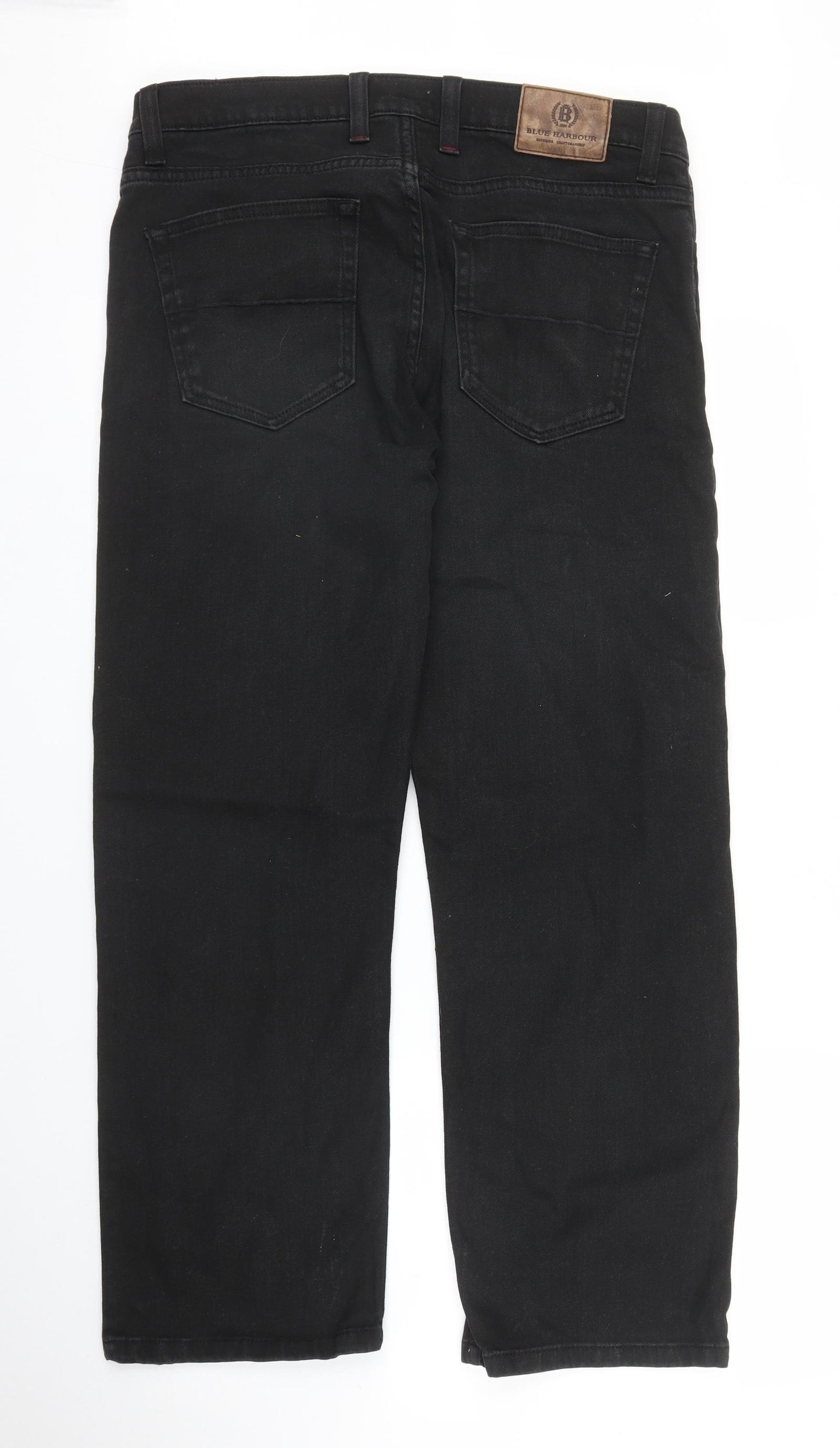 M&S Mens Black  Denim Sweatpants Trousers Size 34 in L29 in