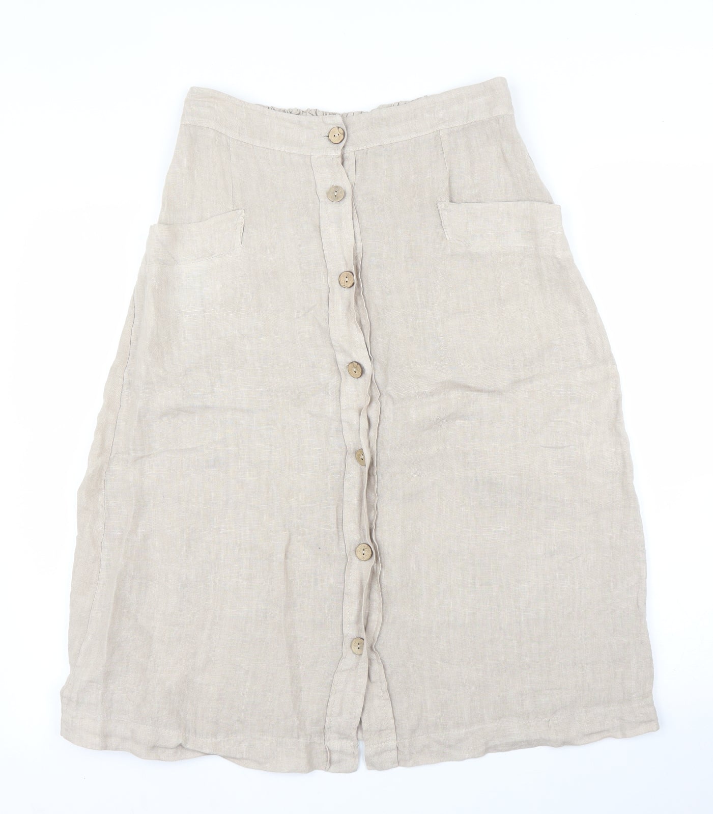 Woolovers Womens Beige   A-Line Skirt Size 10